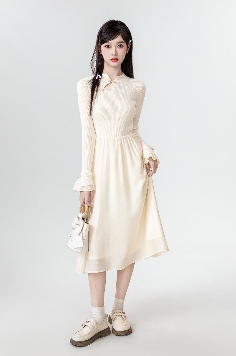 New Style Knitted Flare Sleeve Dress
