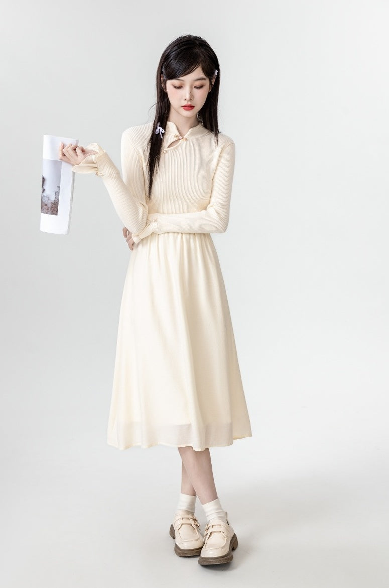 New Style Knitted Flare Sleeve Dress