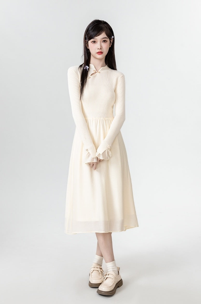 New Style Knitted Flare Sleeve Dress