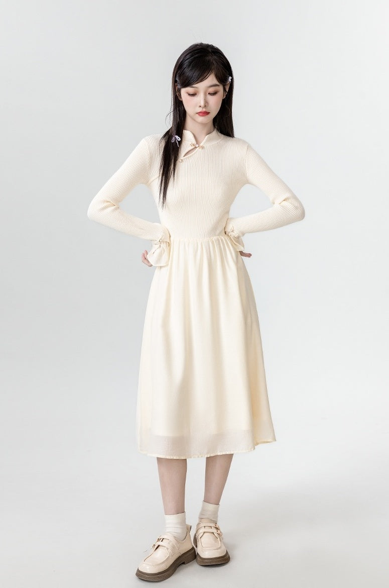 New Style Knitted Flare Sleeve Dress