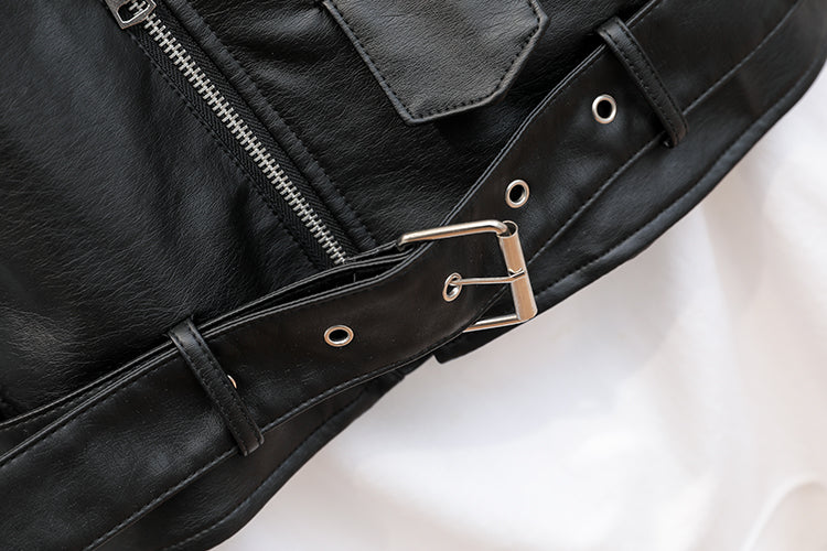 Black Synthetic Leather Vest
