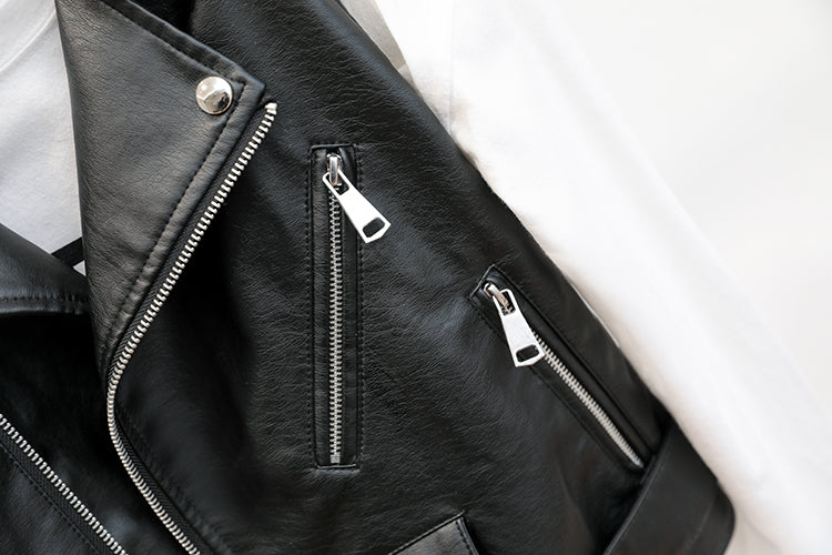 Black Synthetic Leather Vest