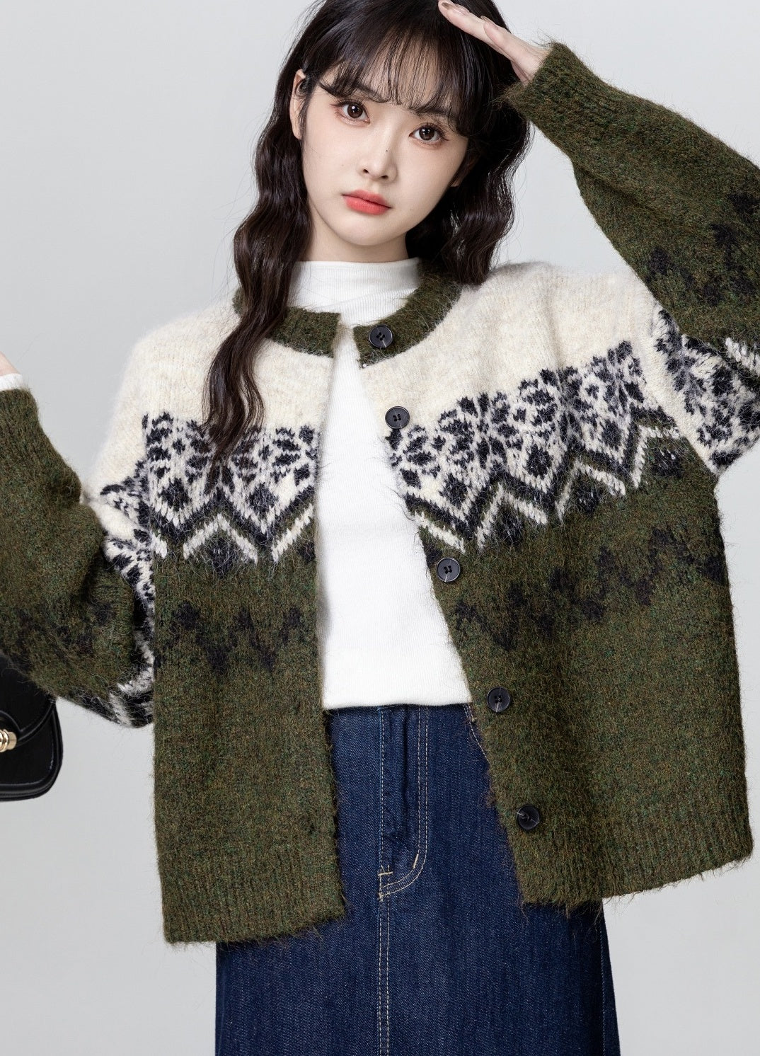 Nordic Style Thick Knit Cardigan Sweater