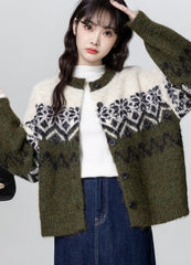 Nordic Style Thick Knit Cardigan Sweater