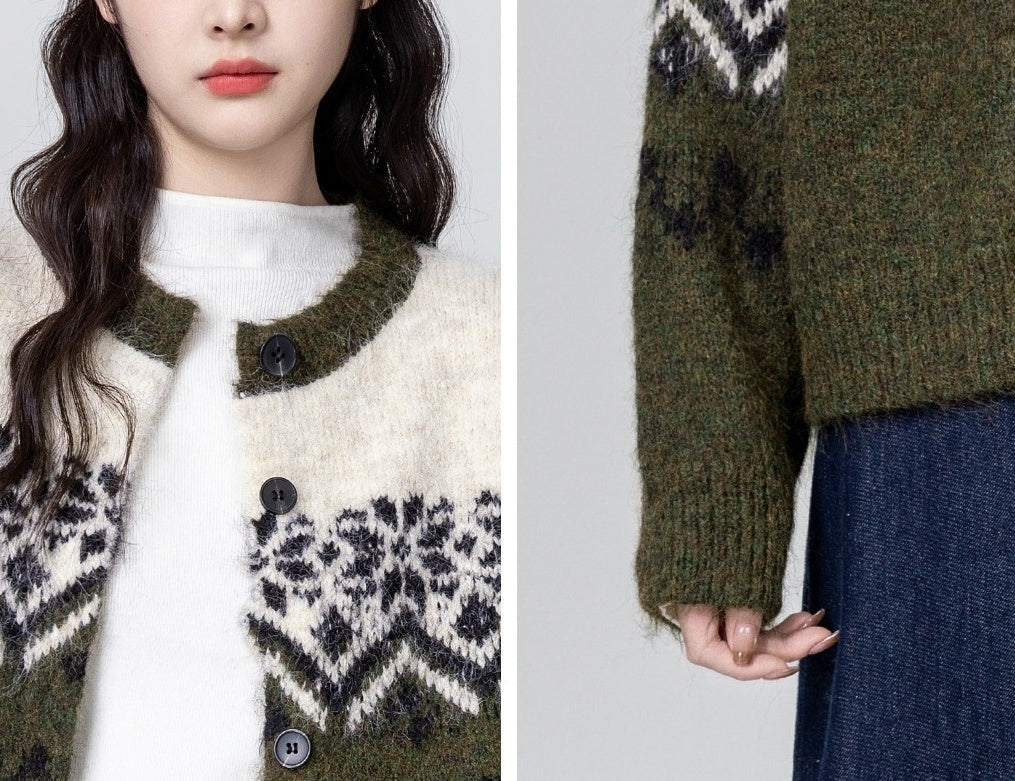 Nordic Style Thick Knit Cardigan Sweater