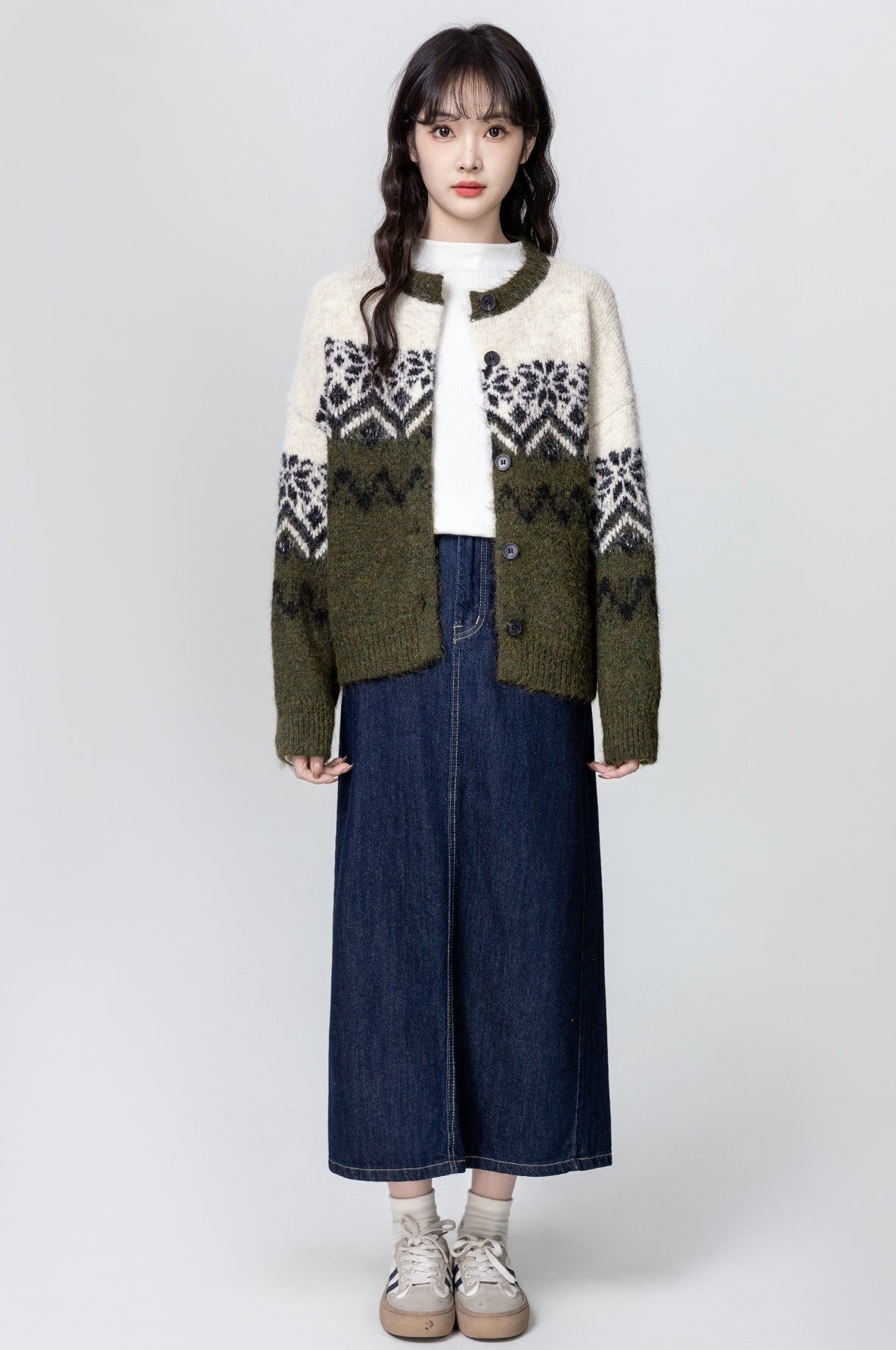 Nordic Style Thick Knit Cardigan Sweater