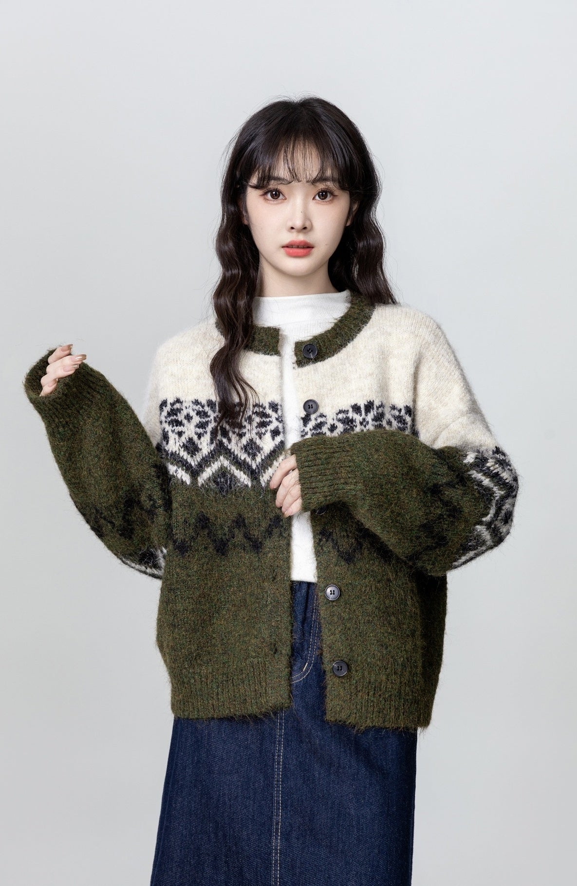 Nordic Style Thick Knit Cardigan Sweater