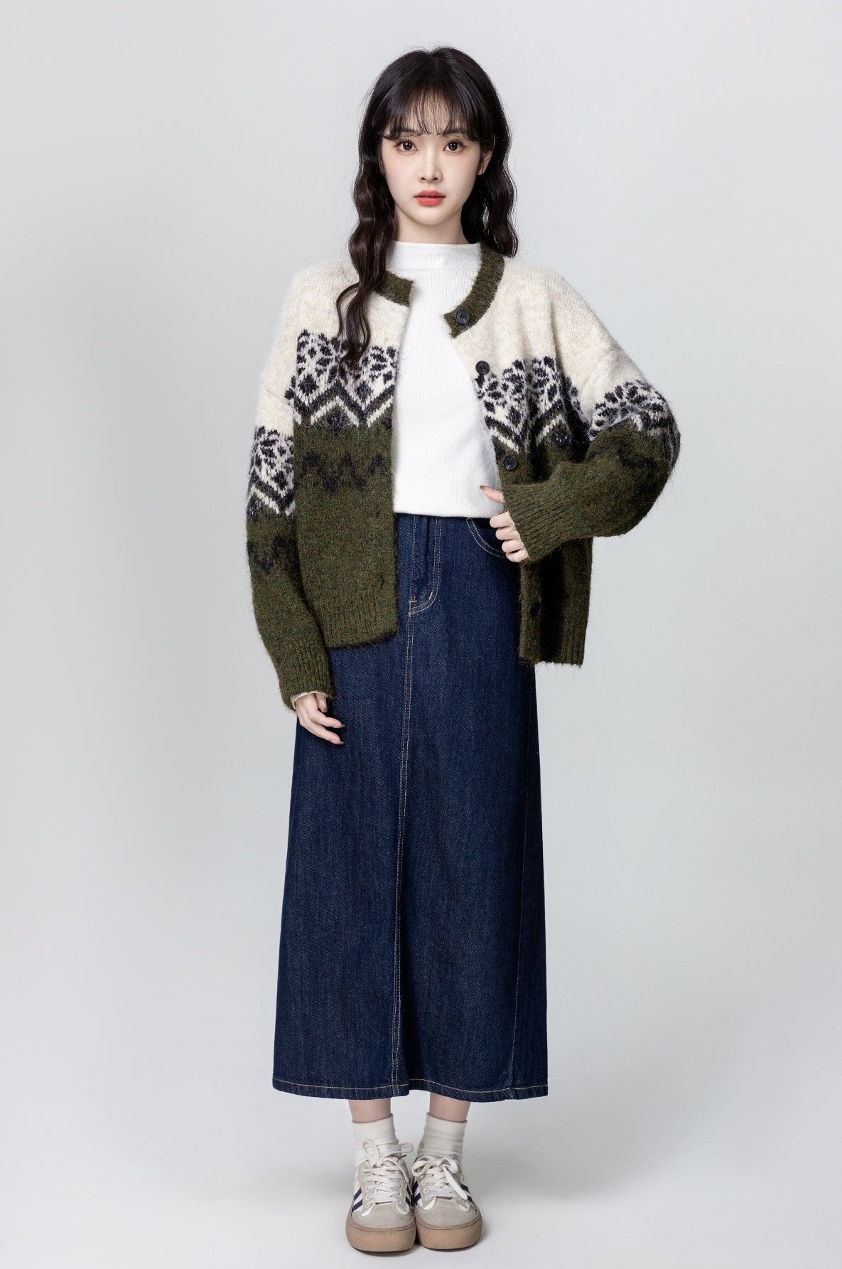 Nordic Style Thick Knit Cardigan Sweater