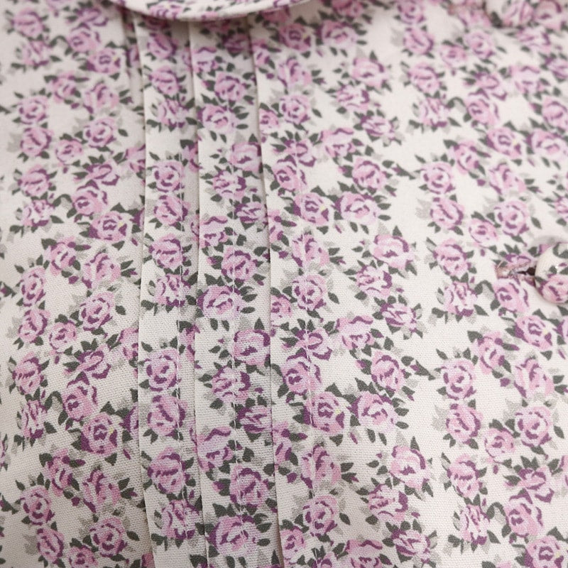 Beige Short Sleeved Floral Blouse