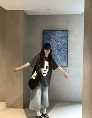 Black Mask Print T-Shirt
