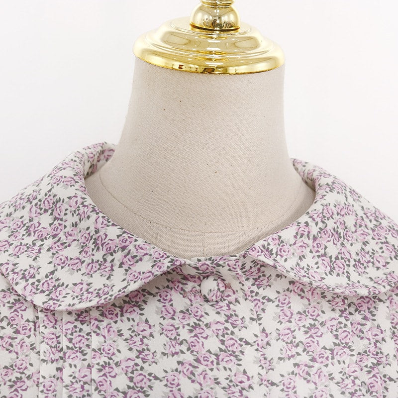 Beige Short Sleeved Floral Blouse