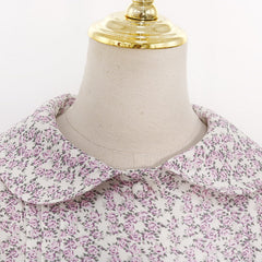 Beige Short Sleeved Floral Blouse