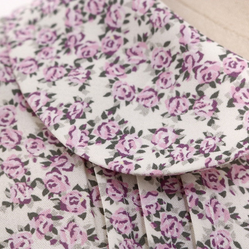 Beige Short Sleeved Floral Blouse