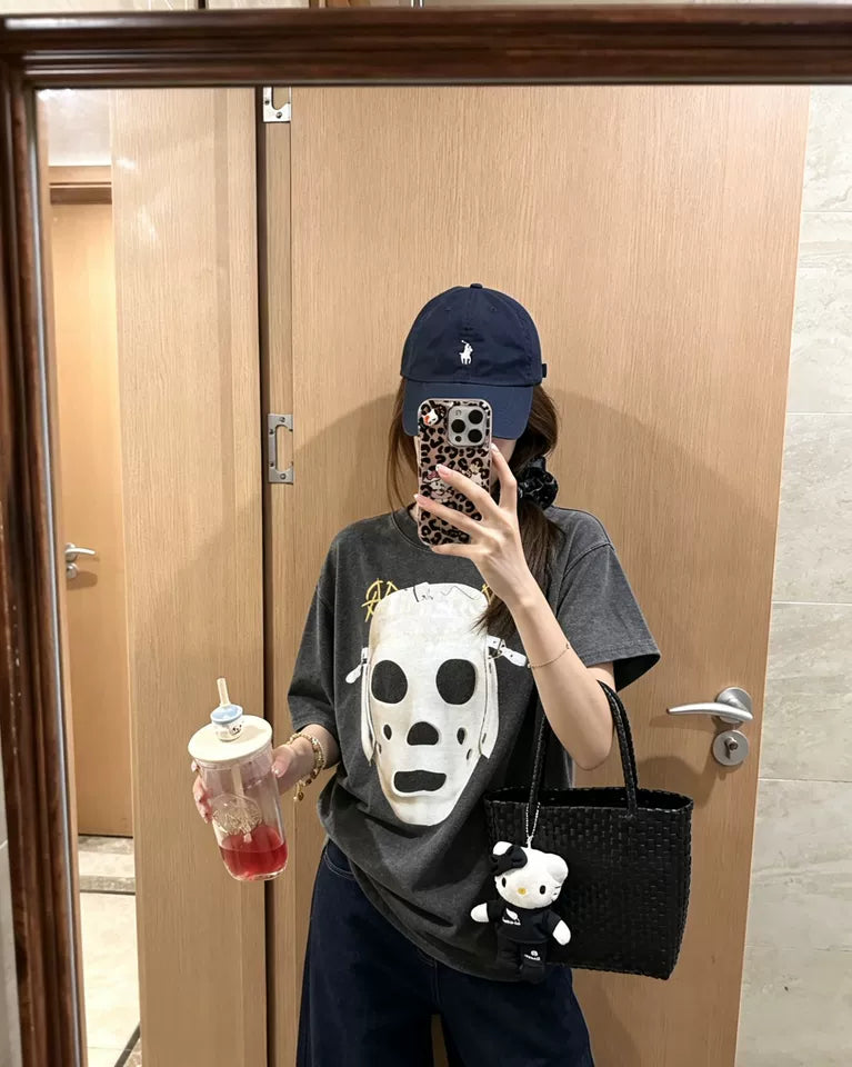 Black Mask Print T-Shirt