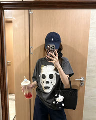 Black Mask Print T-Shirt