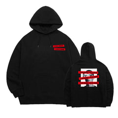 Black Graphic Print Hoodie