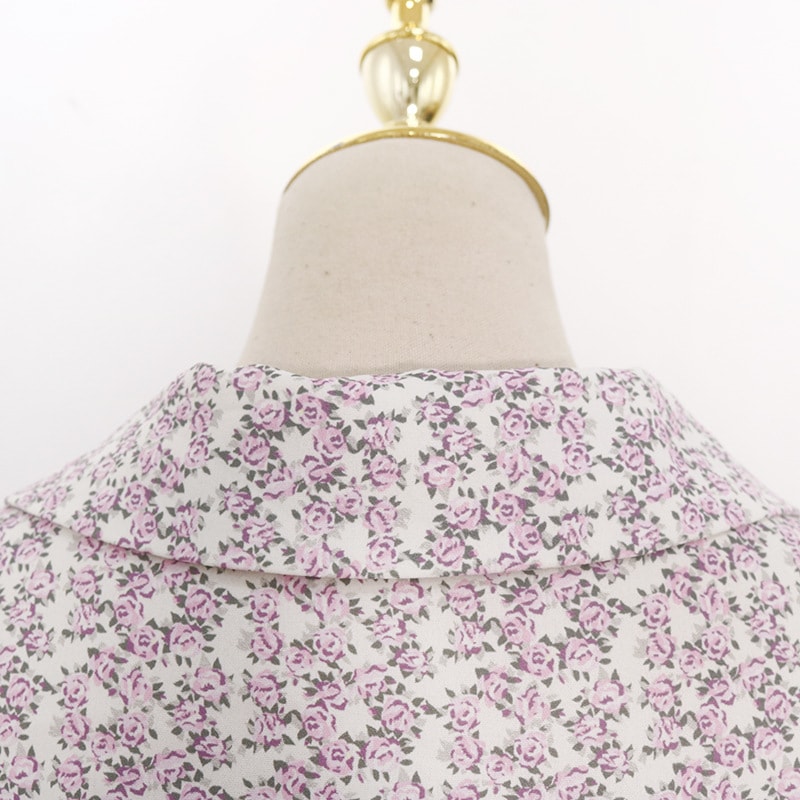 Beige Short Sleeved Floral Blouse