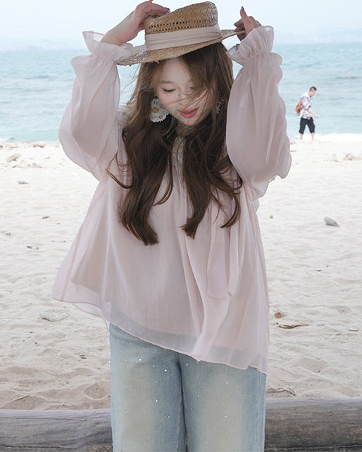 Off Shoulder Pink Vacation Blouse