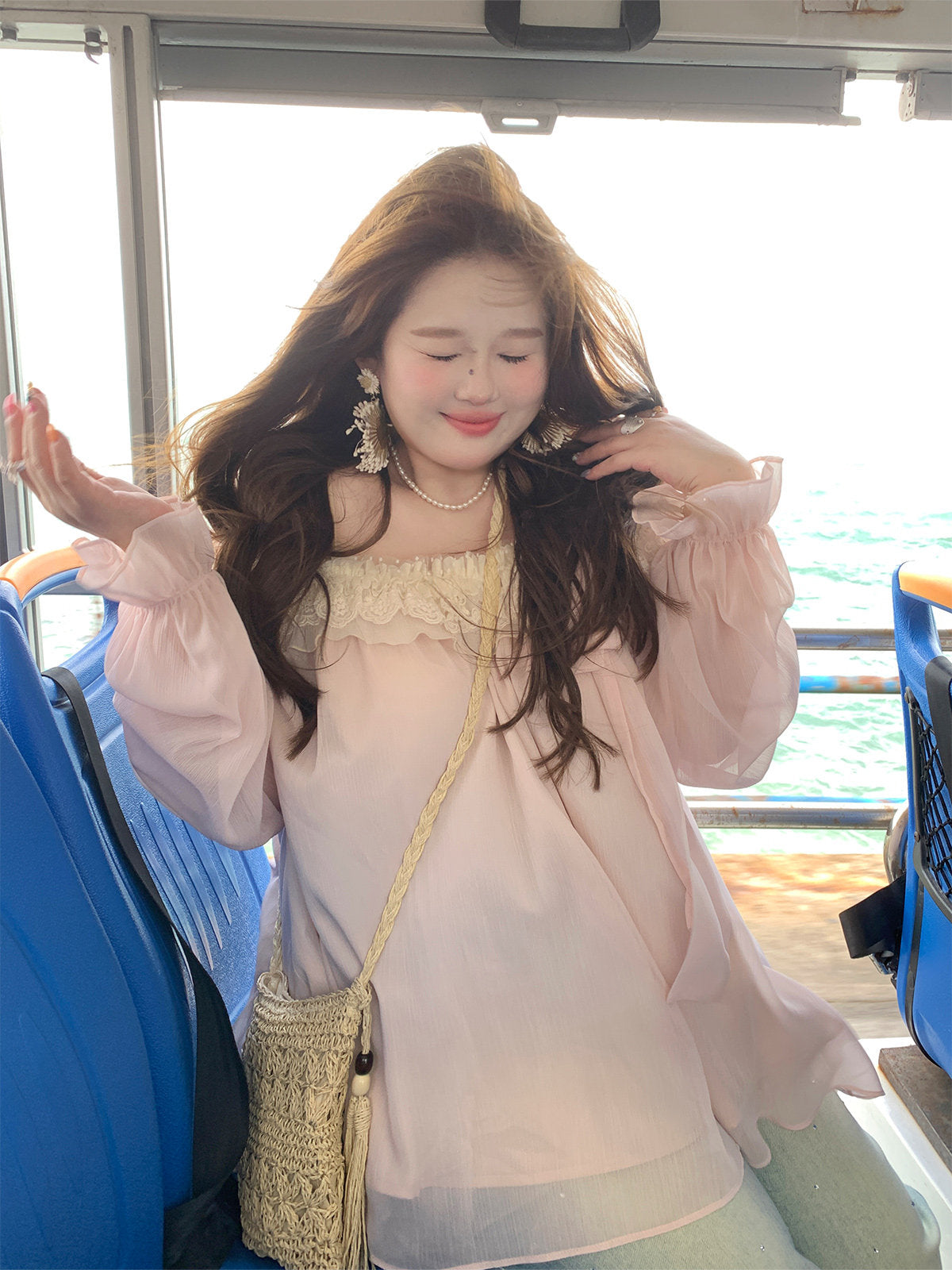Off Shoulder Pink Vacation Blouse