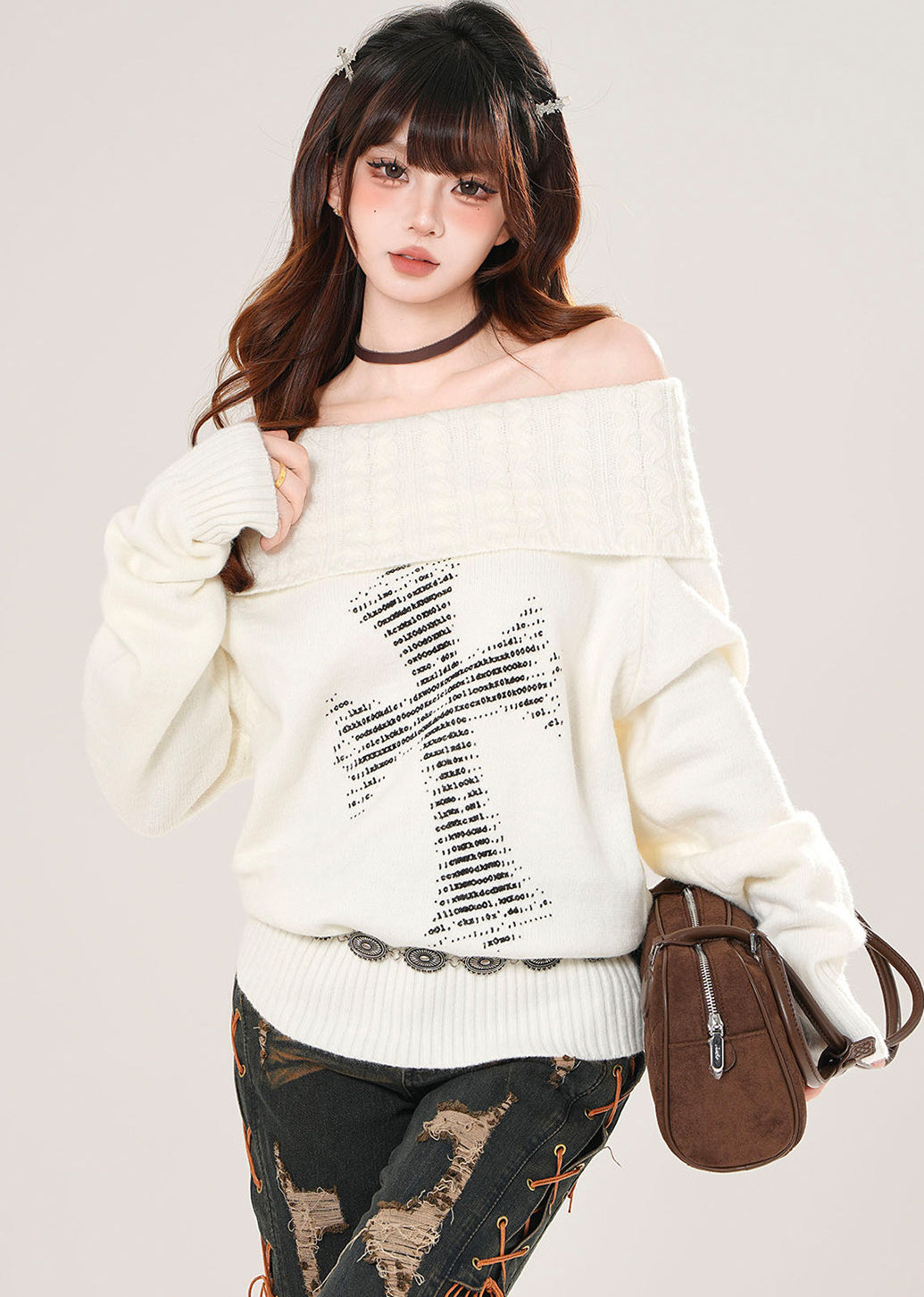 Off Shoulder Sweet Knit Top