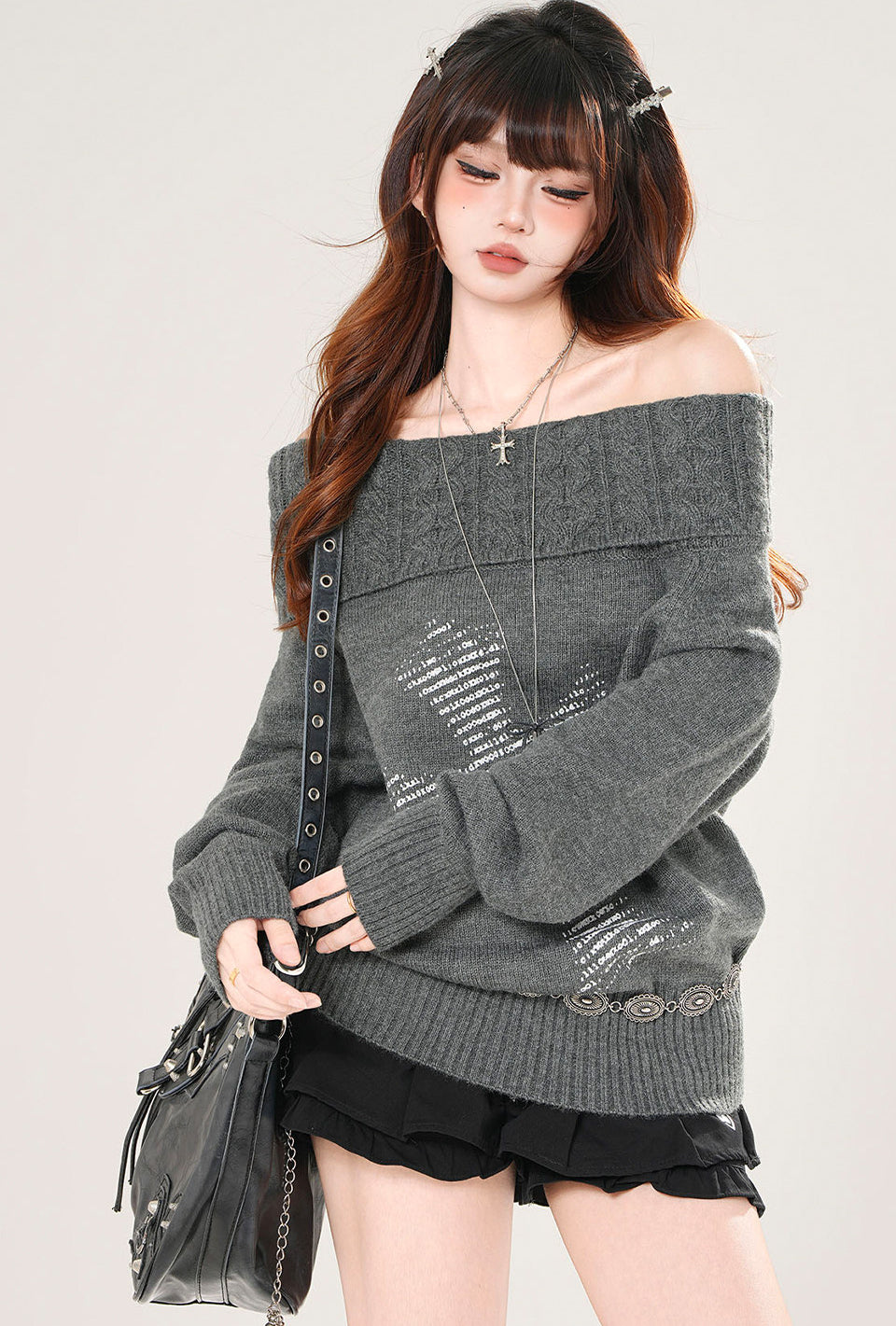 Off Shoulder Sweet Knit Top