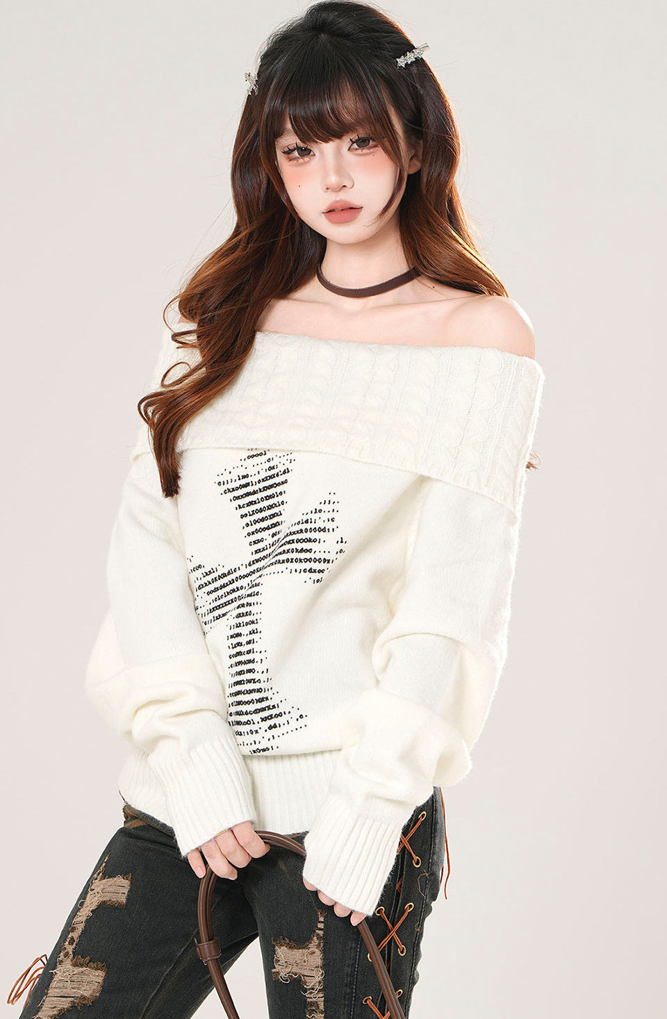 Off Shoulder Sweet Knit Top