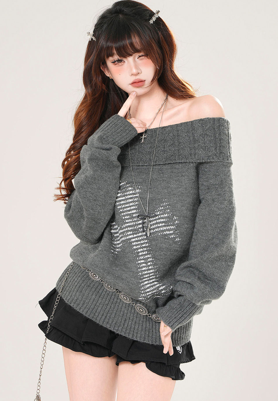 Off Shoulder Sweet Knit Top
