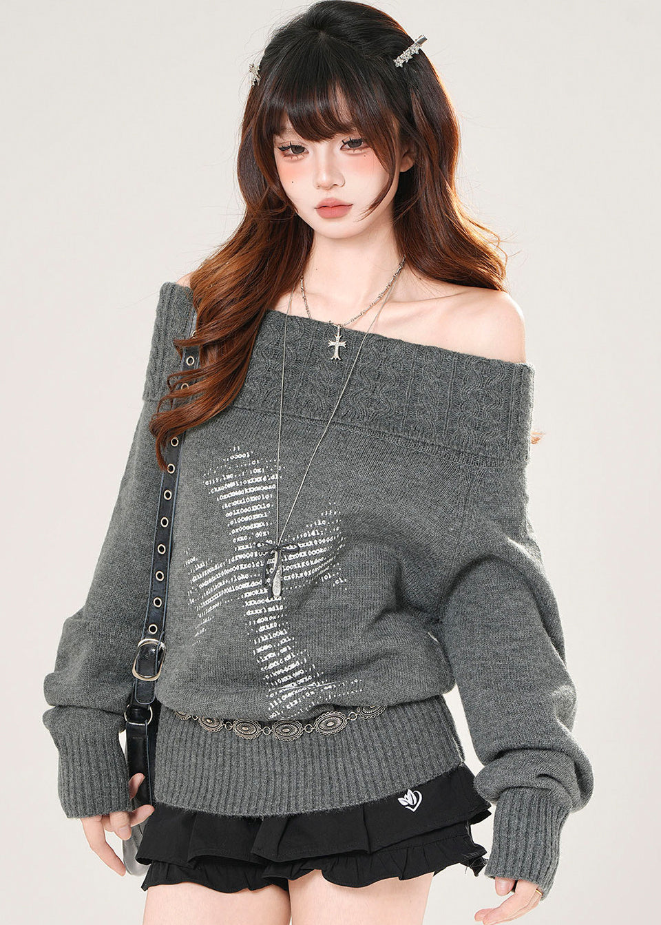 Off Shoulder Sweet Knit Top