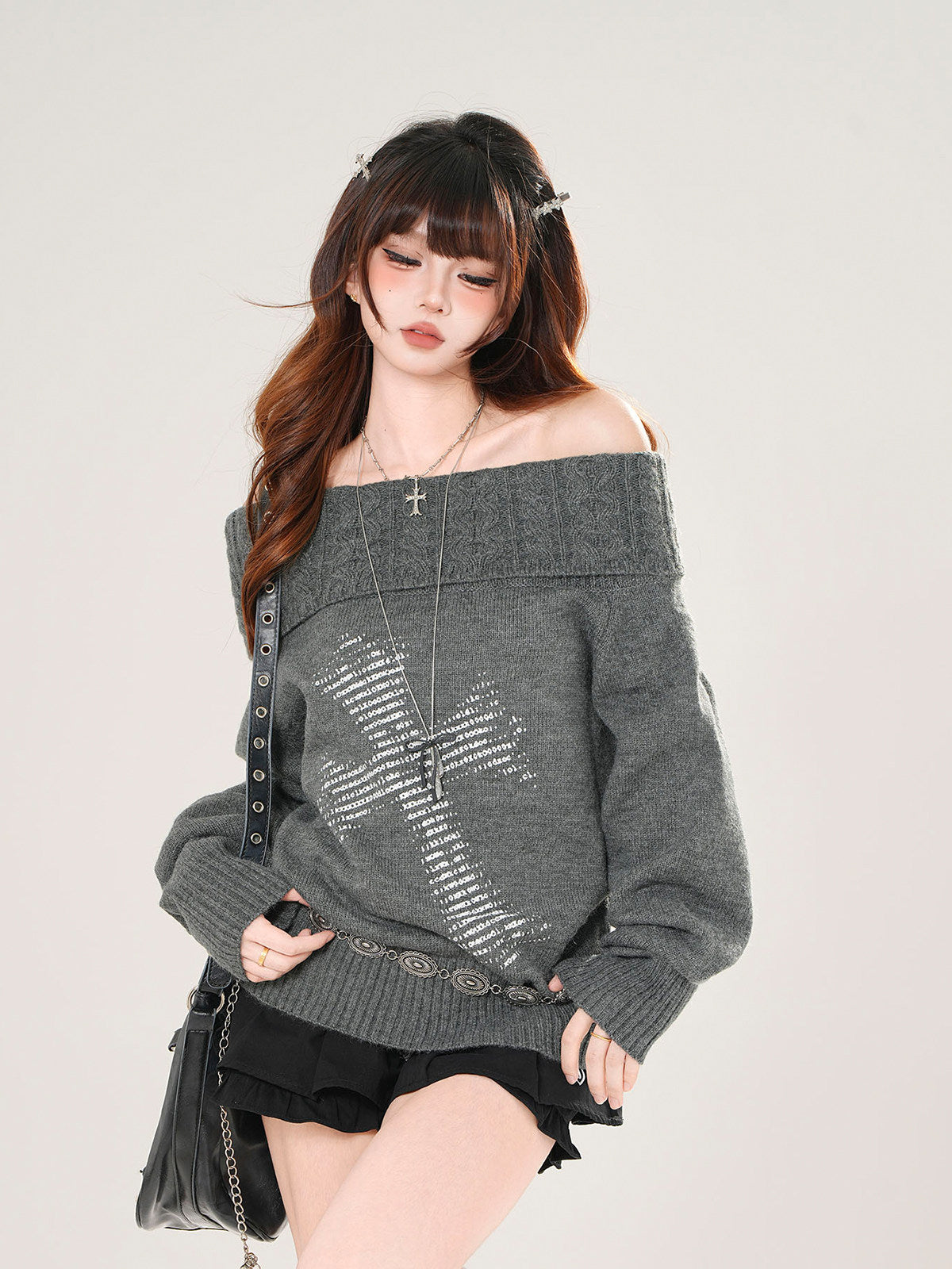 Off Shoulder Sweet Knit Top