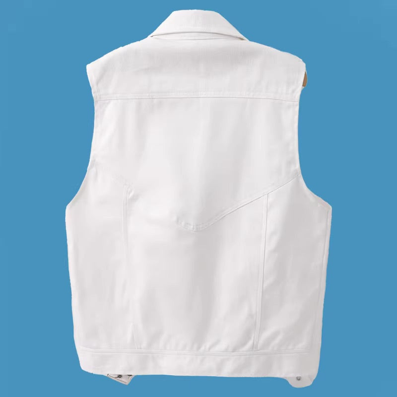 Off White Biker Denim Vest