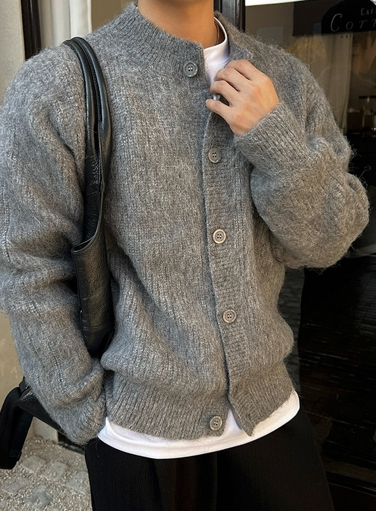 Old Money Style Crew Neck Cardigan Sweater