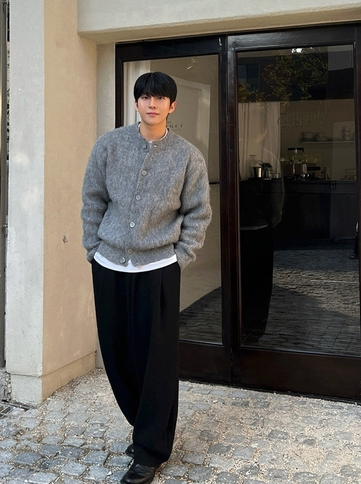 Old Money Style Crew Neck Cardigan Sweater