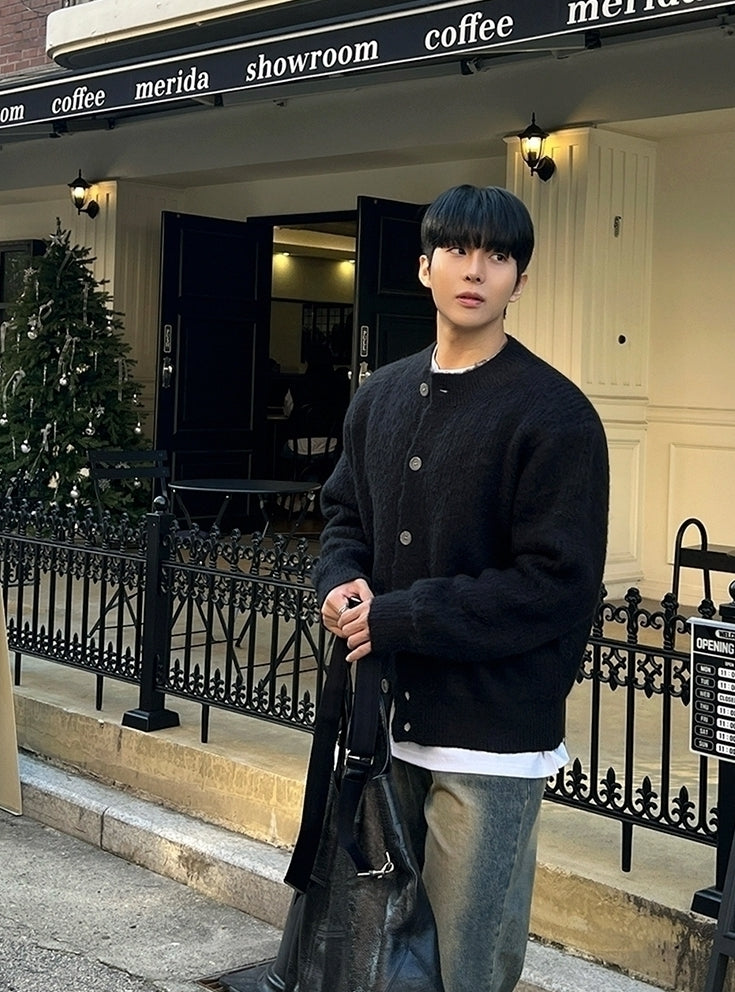 Old Money Style Crew Neck Cardigan Sweater