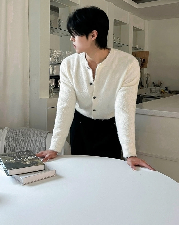 Old Money Style Crew Neck Knitted Cardigan
