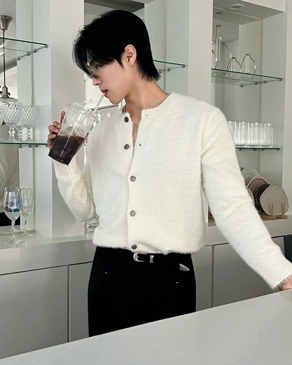 Old Money Style Crew Neck Knitted Cardigan