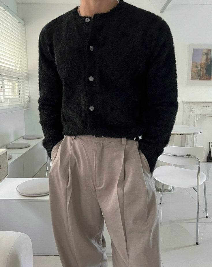 Old Money Style Crew Neck Knitted Cardigan