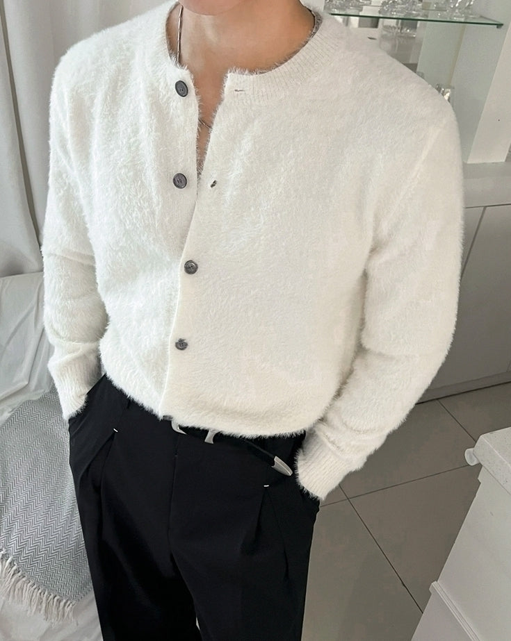 Old Money Style Crew Neck Knitted Cardigan