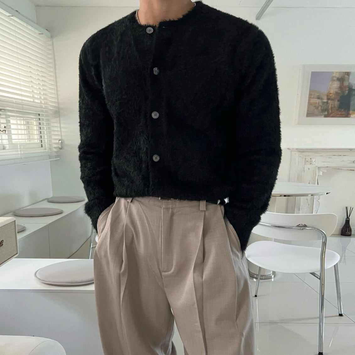 Old Money Style Crew Neck Knitted Cardigan