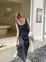 Ombre Knit Sleeveless Dress Two Piece Set