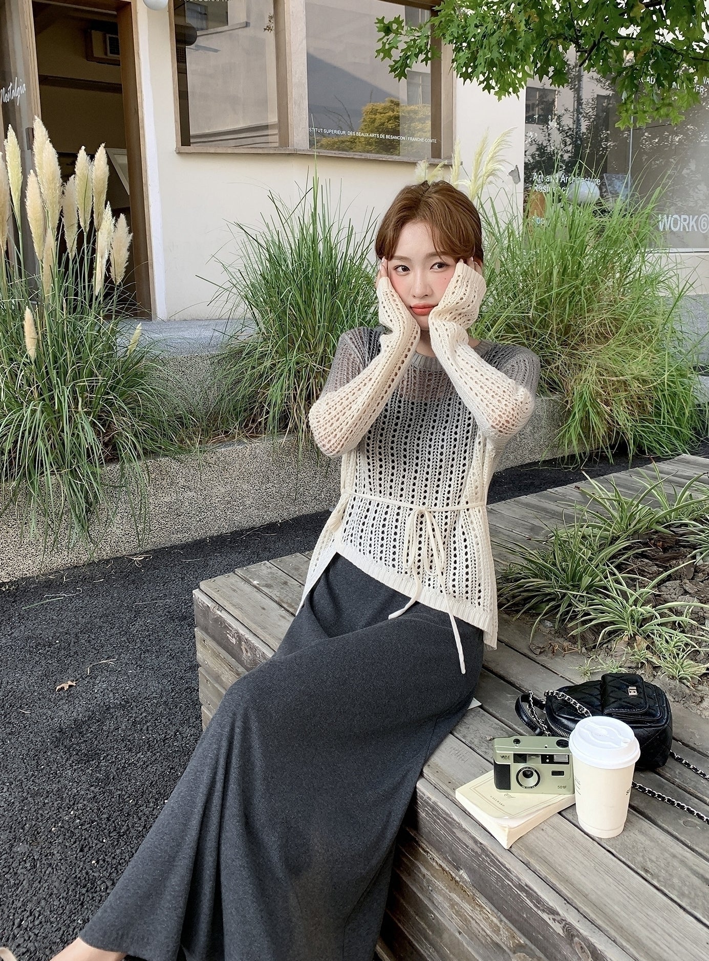 Ombre Knit Sleeveless Dress Two Piece Set