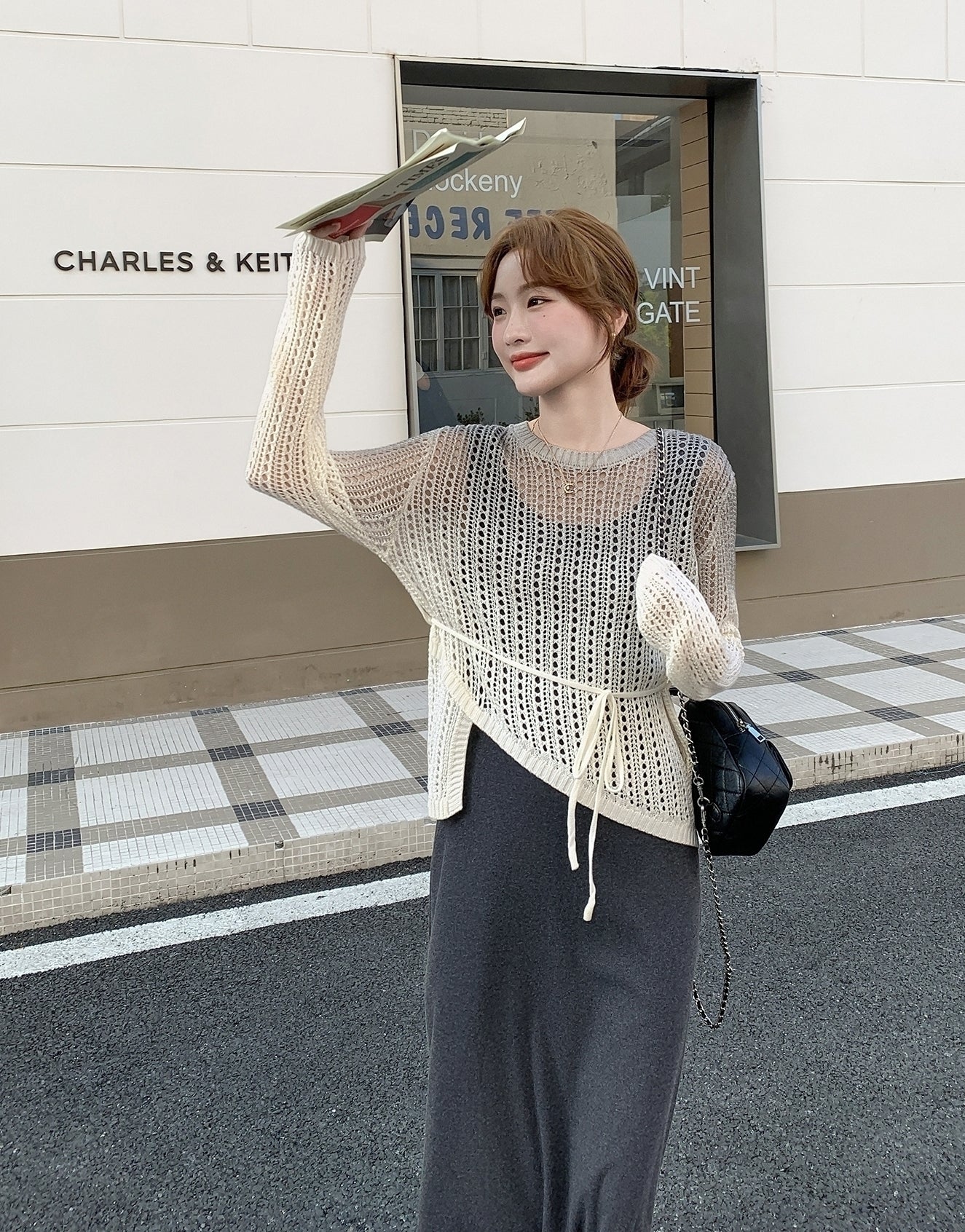 Ombre Knit Sleeveless Dress Two Piece Set