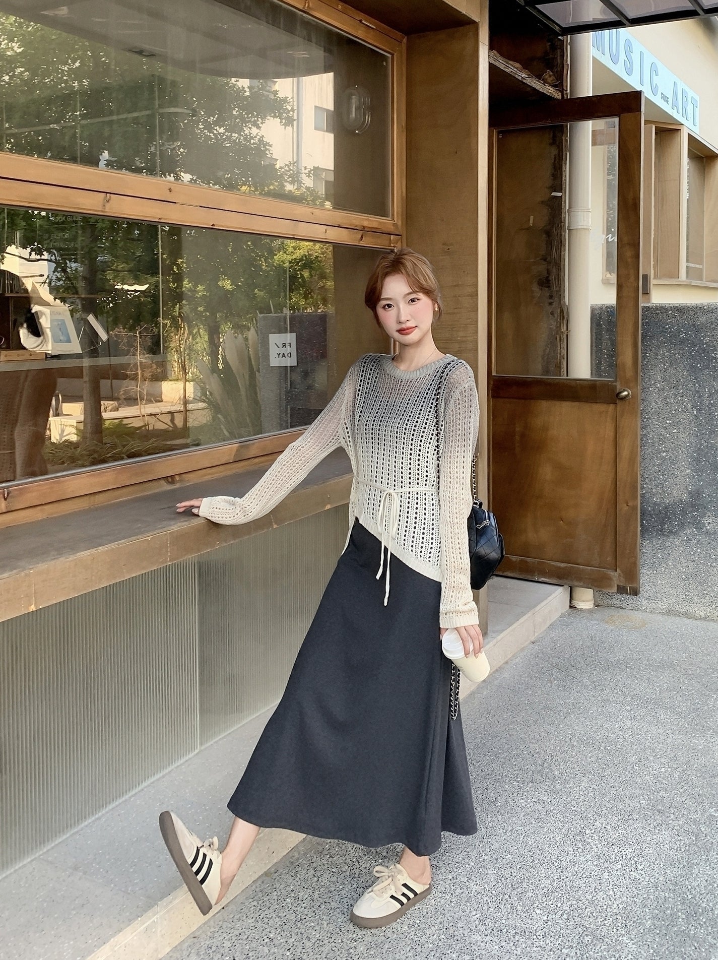 Ombre Knit Sleeveless Dress Two Piece Set