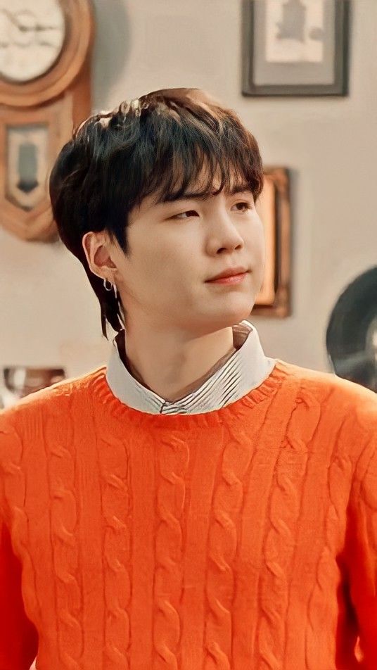 Orange Knot-Patterned Sweater