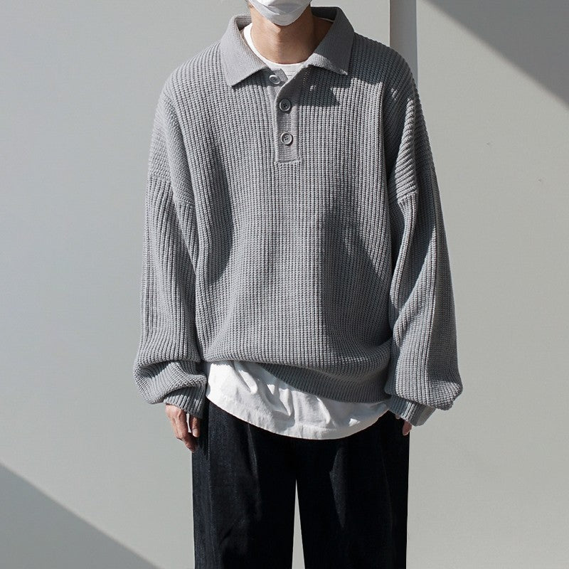 Oversize Knit Polo Sweater