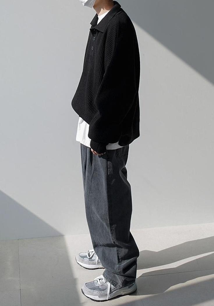 Oversize Knit Polo Sweater