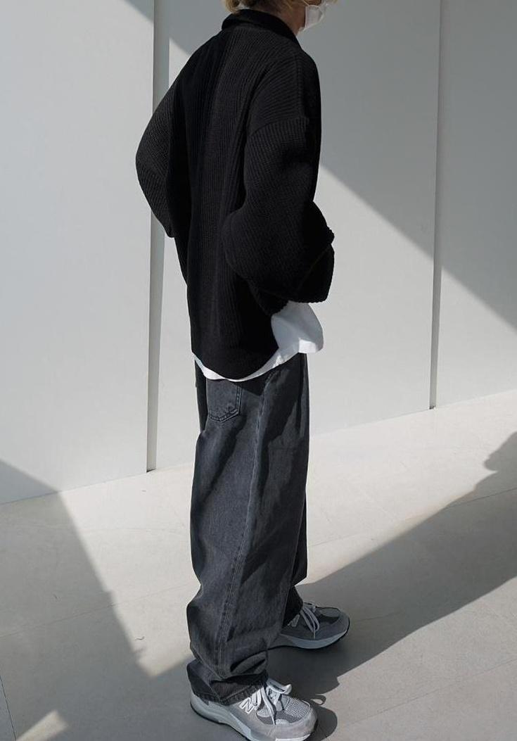 Oversize Knit Polo Sweater