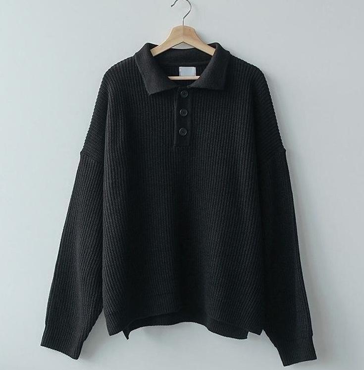 Oversize Knit Polo Sweater