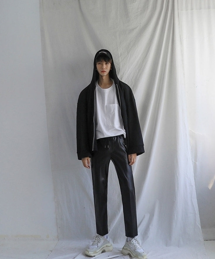 Oversized Hooded Zip Up Sweatshirt Jacket