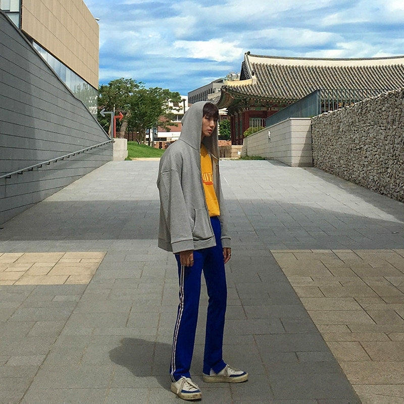 Oversized Hooded Zip Up Sweatshirt Jacket