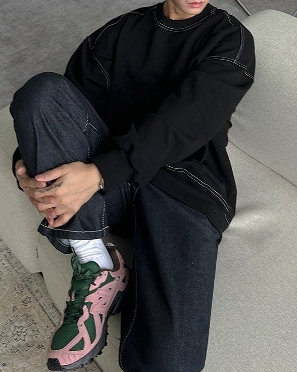 Patchwork Pullover Sweatshirt